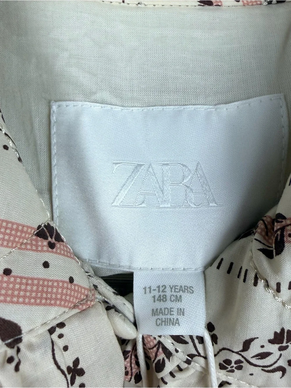 New Zara girls quilted PRINTED PADDED JACKET size 11-12